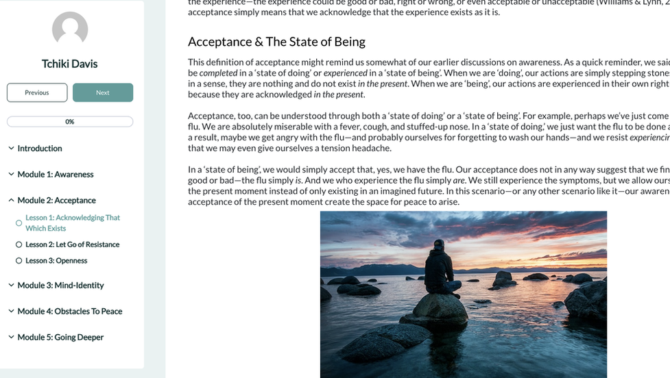 Inner Peace Course Webpage